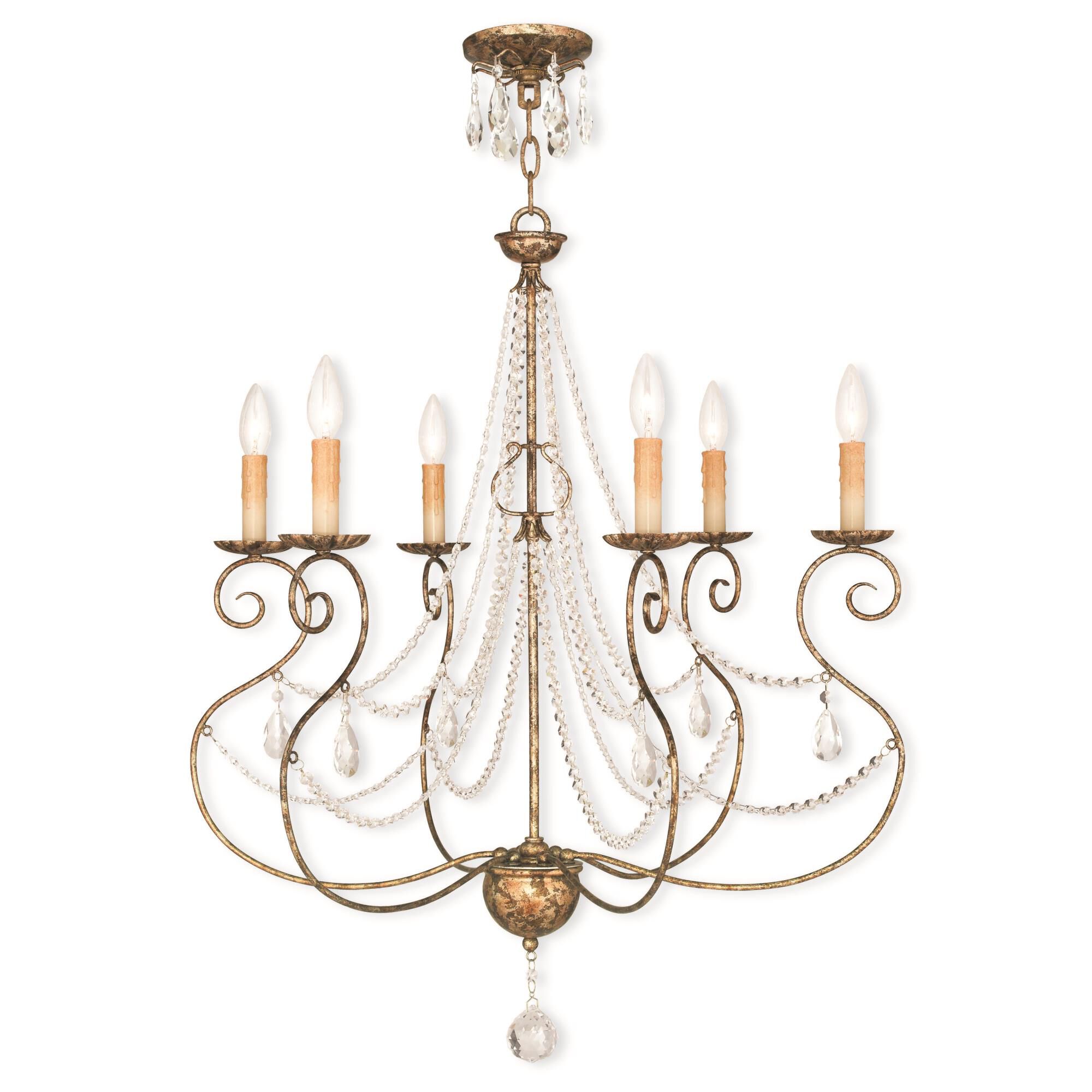 Isabella 26 Inch 6 Light Chandelier by Livex Lighting